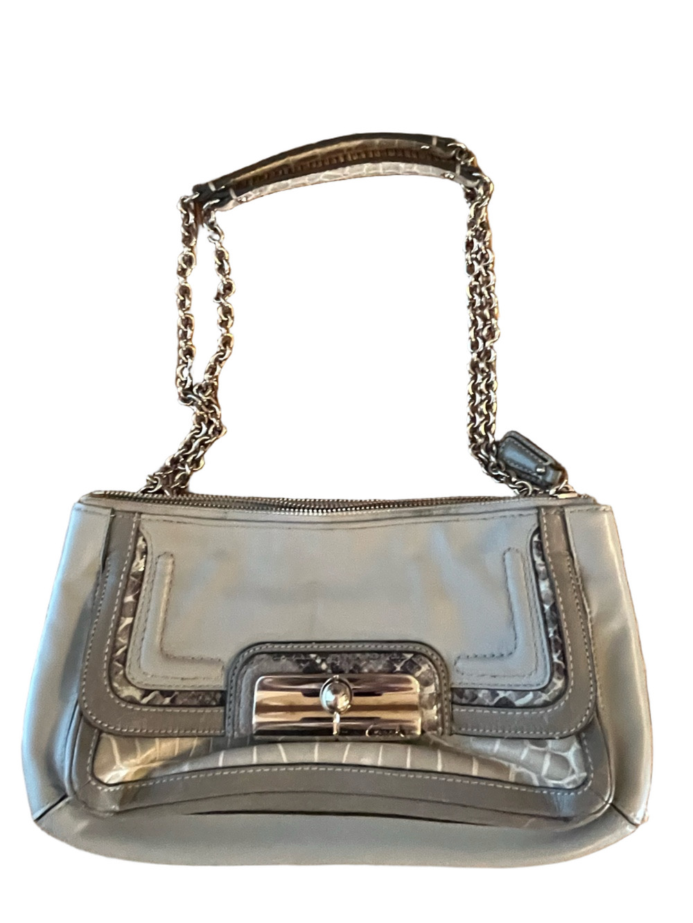 COACH Kristin Spectator Leather Willow Shoulder Bag Gray 16865